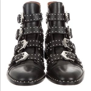 GIVENCHY Studded Leather Ankle Boots Authentic